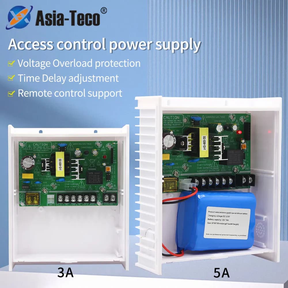 AC 100~240V DC 12V 3A/5A Power Supply Support Backup Battery Interface RFID Card Access Control System Power Supply