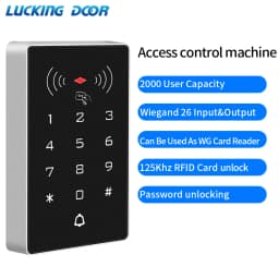 Lucking Door K8 2000 Users 125kHz / 13.56MHz RFID Keypad Stand Alone Access Control Panel Wiegand 26 Gate Door Opener DC 12V