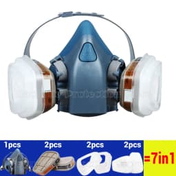 17in1 7502 Dust Gas Respirator Half Face Dust Mask For Painting Spraying Organic Vapor Chemical Gas Filter Work Safety For 3M