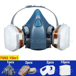 17in1 7502 Dust Gas Respirator Half Face Dust Mask For Painting Spraying Organic Vapor Chemical Gas Filter Work Safety For 3M