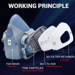 17in1 7502 Dust Gas Respirator Half Face Dust Mask For Painting Spraying Organic Vapor Chemical Gas Filter Work Safety For 3M
