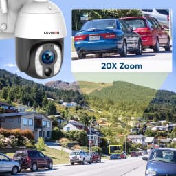 LS VISION 24-hours Video Solar Camera 4G 20X Zoom 20W Panel Outdoor Wifi Surveillance PTZ Camera ,Built-in 30000mAh Batteries