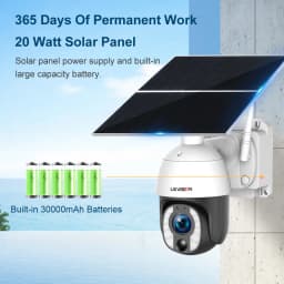 LS VISION 24-hours Video Solar Camera 4G 20X Zoom 20W Panel Outdoor Wifi Surveillance PTZ Camera ,Built-in 30000mAh Batteries