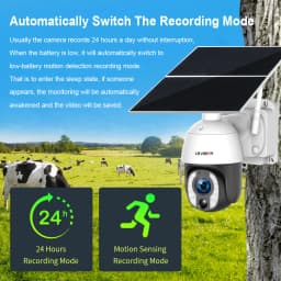 LS VISION 24-hours Video Solar Camera 4G 20X Zoom 20W Panel Outdoor Wifi Surveillance PTZ Camera ,Built-in 30000mAh Batteries