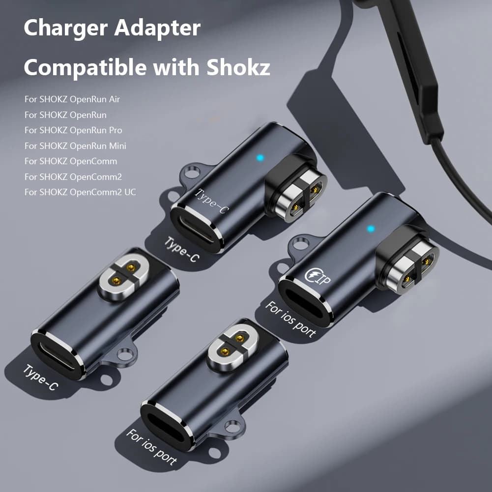 USB C/For iOS To Magnetic Adapter Charger Adapter Charging Cable Adapter for AfterShokz OpenRun Air/Pro/Aeropex AS800 S803