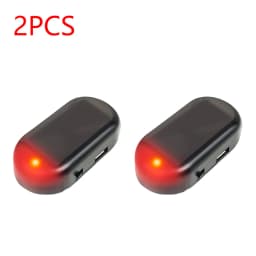 Solar Powered Car Fake Security Light Super Bright Simulated Dummy Alarm Wireless Warning Anti-Theft Caution Lamp Flashing