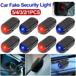 Solar Powered Car Fake Security Light Super Bright Simulated Dummy Alarm Wireless Warning Anti-Theft Caution Lamp Flashing