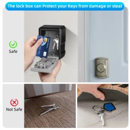 New Key Box 4 Digits Password Safe Deposit Box Metal Material Waterproof Wall Mounted Security Storage Lock Box Anti Thef