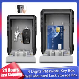 New Key Box 4 Digits Password Safe Deposit Box Metal Material Waterproof Wall Mounted Security Storage Lock Box Anti Thef