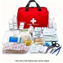 First Aid Kit - 188 pcs - for car, home, travel, camping, office or sport, fully stocked with emergency and survival essentials
