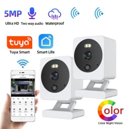 5MP Tuya Mini Wireless IP Security Camera Outdoor Waterproof CCTV Video Surveillance Camera Color Night Vision Baby Monitor Cam