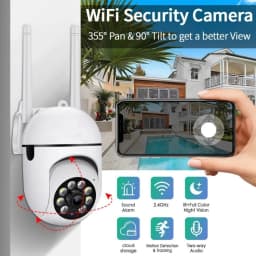 8MP Wireless IP Outdoor Security Surveillance Camera PTZ with 4X Zoom AI Human Tracking Two-way Audio HD Night Vision Color