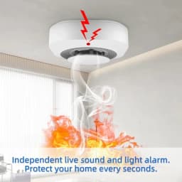 10-Year Lifespan Smoke Detector Alarm 80dB, Low Power & Easy Install for Home/Office Safety