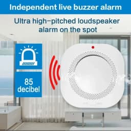 10-Year Lifespan Smoke Detector Alarm 80dB, Low Power & Easy Install for Home/Office Safety