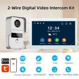 10 Inch Tuya Smart Wifi Video Intercom Doorbell with Electric Strike Lock 1080P 2 Wires Video Doorphone System Wireless for Home