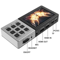 Ezcap 273 HD Video Recorder Box 1080P 60fps HDMI Video Capture Card with 3.5 Inch Screen Player Playback HDMI Loop Mic Audio Mix