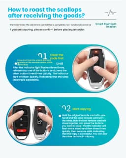 Wireless 433/315MHz RF Remote Control Copy Code 2 Buttons for Garage Door Gate Opener Home Automation Car Alarm