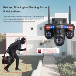 LS VISION 4 Screens WiFi IP Camera Outdoor 35MP 10X Zoom Security Video Monitor Night Vision Waterproof CCTV Cameras PTZ 10K Cam