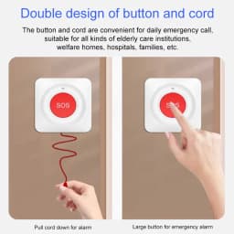 Smart Tuya WiFi/Zigbee Emergency SOS Button Wireless Call Button for Elderly and Patients Safety Alert System for Quick Help