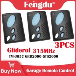 Remote Control 3PCS 315MHz Rolling Code Command Gliderol TM305C GRD2000 GTS2000 GTS Garage Door Opener Gate Transmiitter