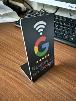 NFC 215 Programmable Card - Google Review Sticker, 13.56Mhz Waterproof NFC Tag, Stand Table Station for Business Promotion