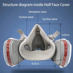 26in1 6200 Half Face Gas Mask Respirator with Anti-Fog Safety Glasses Multi-Filter Protection for Painting And Welding