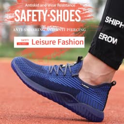 Steel Toe Cap Working Boots Safety Shoes for Man Construction&Indestructible Work Shoes Puncture-Proof Summer Work Shoes