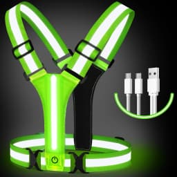 LED Reflective Vest Running Gear USB Rechargeable LED Light Up Vest High Visibility Running Lights Safety Protective Clothing