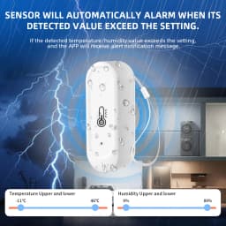 Waterproof Temperature Humidity Sensors IP65 Outdoor/ Indoor Smart Home Tuya Sensor Support Alexa Googe Assistant