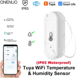 Waterproof Temperature Humidity Sensors IP65 Outdoor/ Indoor Smart Home Tuya Sensor Support Alexa Googe Assistant