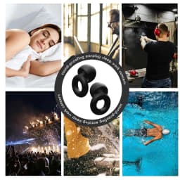 Reusable Silicone Earplugs - Noise Cancelling, High-Fidelity Hearing Protection for Sleeping, Swimming, Travel, and Concerts