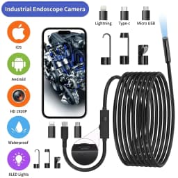 1920P HD 3 in 1 Endoscope Camera for iPhone Android Type-C HD IP67 Waterproof Borescope Single/Dual Lens Inspection Camera