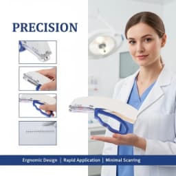 Skin Stapler for Surgery Includes Staple Remover & Needle Clipper Wound Closure Device for Suturing and Staple