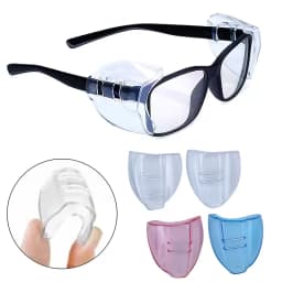 1 Pair Universal Safety Eye Glasses Side Shields Clear Eye Flexible Glasses Safe Protection Side Cover Eyeglasses Goggles