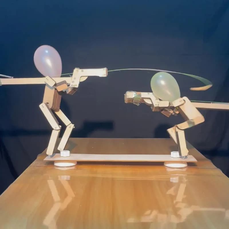 DIY Ultimate Balloon Popping Duel Bamboo Man Double Person EDC Portable Outdoor Fighting Prop Creative Tool