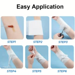 6Pcs Medical Sterile Gauze Bandage Roll PBT Elastic Hemostatic Trauma Wound Care First Aid Travel Absorbent Pads Disposable Kit