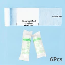 6Pcs Medical Sterile Gauze Bandage Roll PBT Elastic Hemostatic Trauma Wound Care First Aid Travel Absorbent Pads Disposable Kit