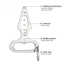 Self Defense Weapons Outdoor EDC Survival Tool Defence Personal Keychian Stinger Bottle Combination Opener Wrench for Men Women