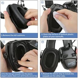 1Pair Gel Ear Pads for Howard Leight Impact Sport Electronic Shooting Earmuff Hunting Hearing Protection Tactical Headset