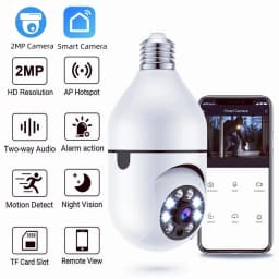 Smart 5G Wifi E27 Bulb 2MP Surveillance Camera IPTV Night Vision Automatic Human Tracking Smart Home Security Protection CCTV