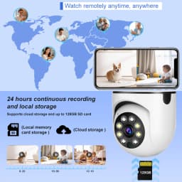 8MP HD PTZ WiFi Dual Lens Dual Screen E27 Bulb Camera Tuya Smart Life Security Video Surveillance Camera Ai Human Auto Tracking