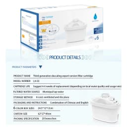 6PCS For Brita Maxtra Water Filters Cartridge Limescale Chlorine Impurities Purify Kettle Activate Carbon Water Filter