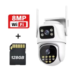 Wifi Surveillance Camera Outdoor PTZ 9MP Three lens 8X Digital Zoom AI Auto Tracking Humanoid Detection 4MP Security Camera