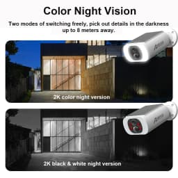 ANRAN Outdoor Solar Security Camera with Battery 3MP 2.4G WIFI Camera Battery Cloud Storage Color Night Vision Can't Add NVR