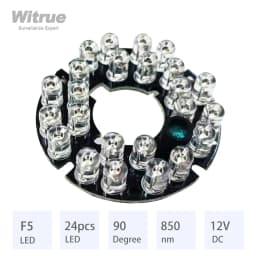 Witrue IR LED Board 24 Grain 850nm 90 Degree Diameter 44MM CCTV Accessoriesfor Surveillance Security Cameras