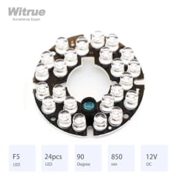 Witrue IR LED Board 24 Grain 850nm 90 Degree Diameter 44MM CCTV Accessoriesfor Surveillance Security Cameras
