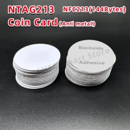 10/50/100pcs NFC Coin Card NT/AG 213 Anti-metal 13.56MHZ 144 Bytes 35mm Universal Metal surface available RFID Nt/ag213 nfc tags