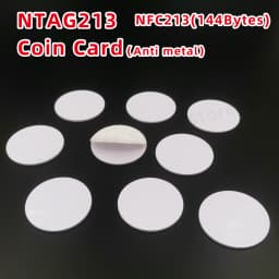 10/50/100pcs NFC Coin Card NT/AG 213 Anti-metal 13.56MHZ 144 Bytes 35mm Universal Metal surface available RFID Nt/ag213 nfc tags