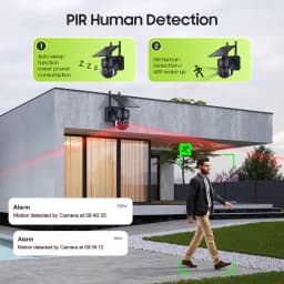 SHIWOJIA Outdoor Camera 4G / Wifi Solar Powered 7500mAh Battery with 5W Solar Panels 4MP Color Night Vision Wireless Garden CCTV