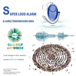 Personal Alarm With LED Light 130DB Anti Lost Wolf Self-Defense Safety Attack Emergency Alarms For Women Kids Elder